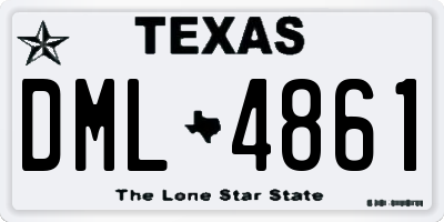 TX license plate DML4861