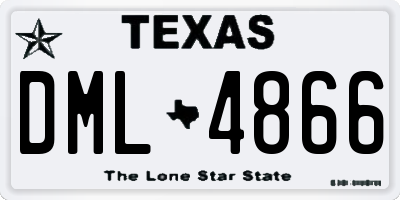 TX license plate DML4866