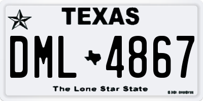 TX license plate DML4867