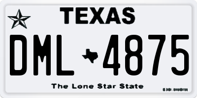 TX license plate DML4875