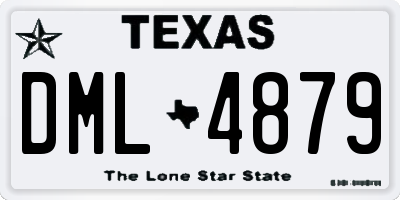 TX license plate DML4879