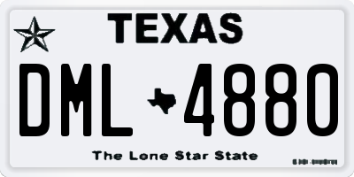 TX license plate DML4880