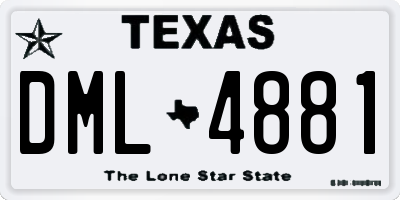 TX license plate DML4881
