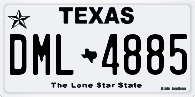 TX license plate DML4885