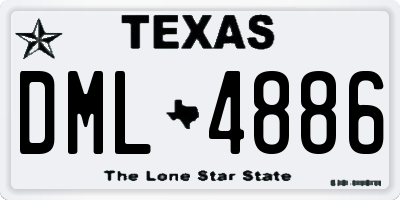 TX license plate DML4886