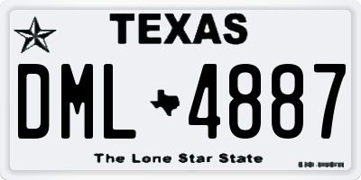 TX license plate DML4887