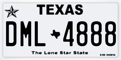 TX license plate DML4888