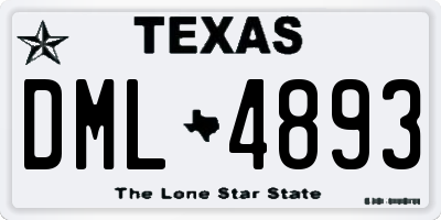 TX license plate DML4893