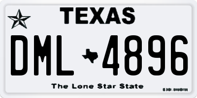 TX license plate DML4896