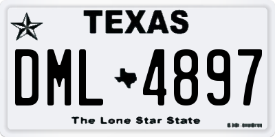 TX license plate DML4897