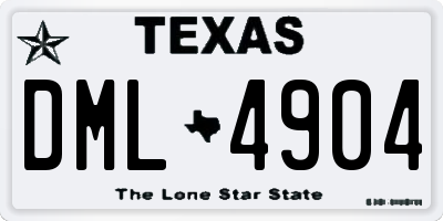 TX license plate DML4904