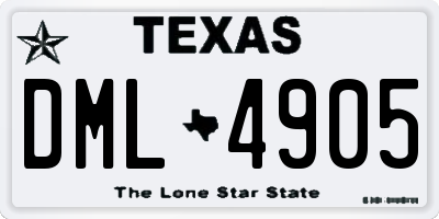 TX license plate DML4905