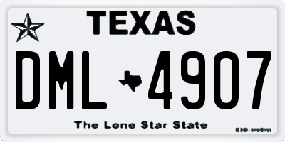 TX license plate DML4907