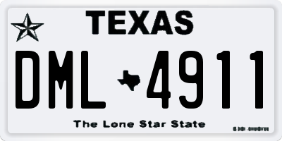 TX license plate DML4911