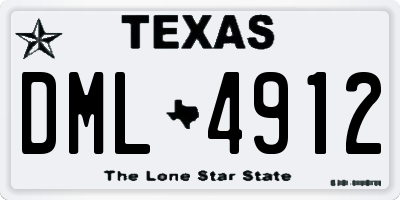 TX license plate DML4912