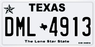 TX license plate DML4913