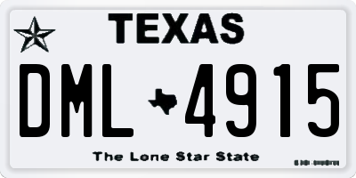 TX license plate DML4915