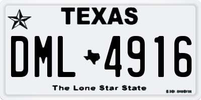 TX license plate DML4916