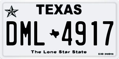 TX license plate DML4917