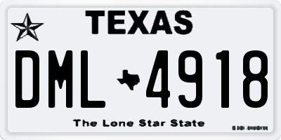 TX license plate DML4918