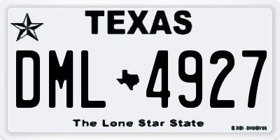 TX license plate DML4927