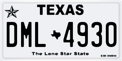 TX license plate DML4930