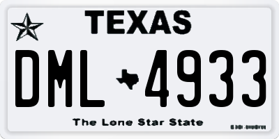 TX license plate DML4933