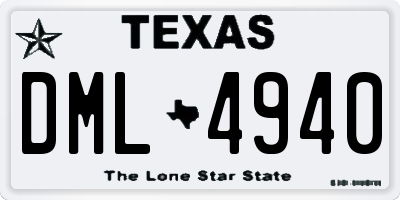 TX license plate DML4940