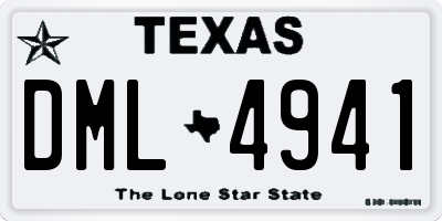 TX license plate DML4941