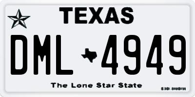 TX license plate DML4949