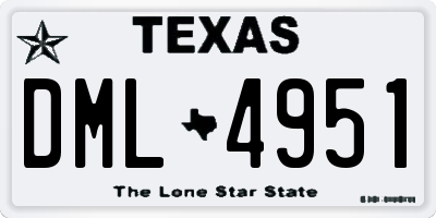 TX license plate DML4951