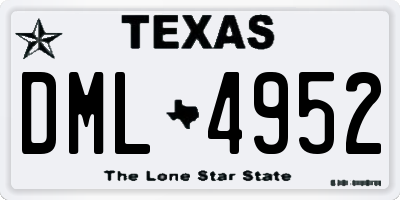 TX license plate DML4952