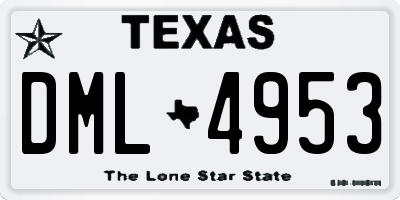 TX license plate DML4953