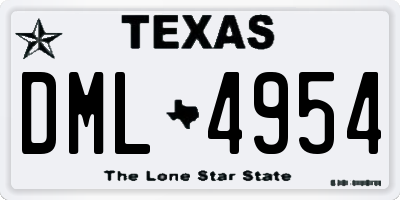 TX license plate DML4954
