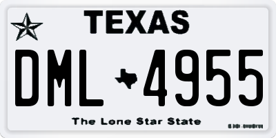 TX license plate DML4955