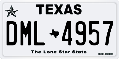 TX license plate DML4957