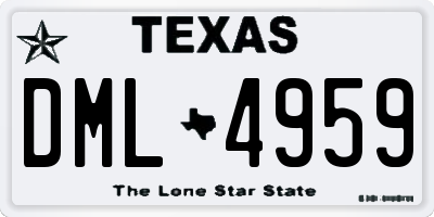 TX license plate DML4959