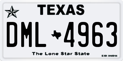 TX license plate DML4963