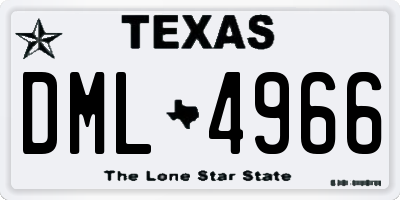 TX license plate DML4966