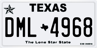 TX license plate DML4968