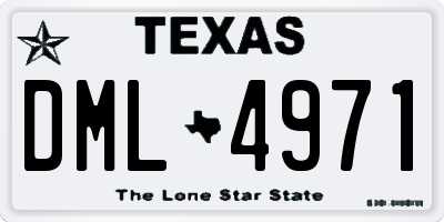 TX license plate DML4971