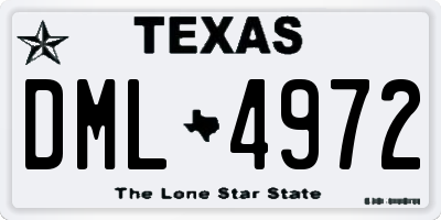 TX license plate DML4972