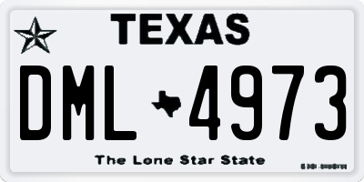 TX license plate DML4973