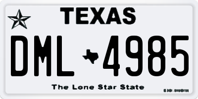 TX license plate DML4985