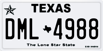TX license plate DML4988