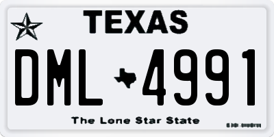TX license plate DML4991