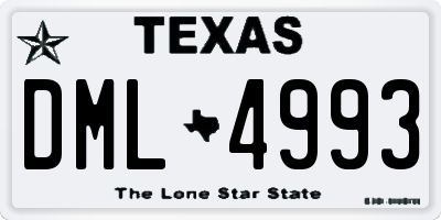 TX license plate DML4993