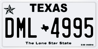 TX license plate DML4995