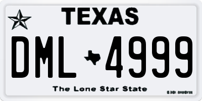 TX license plate DML4999