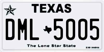 TX license plate DML5005